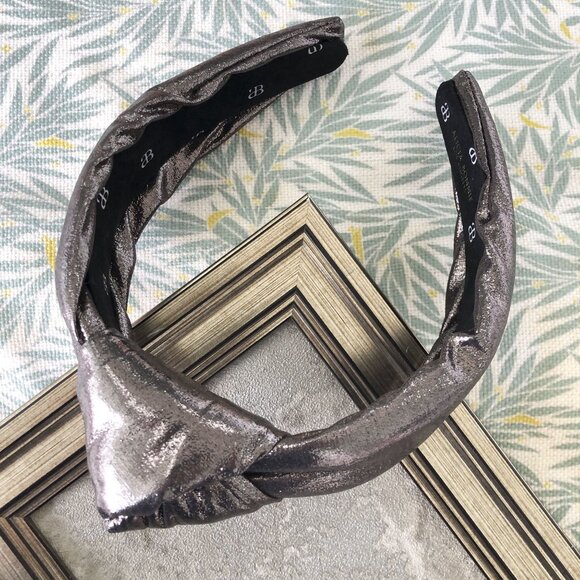 Alicia Bonnie The Precious Metals Bronze Metallic Faux Leather Knotted Headband - Picture 2 of 4